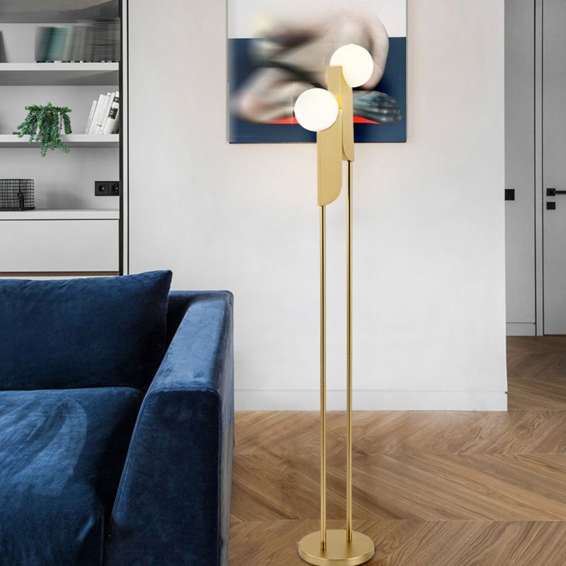 Salgado Minimalist Gold Floor Lamp, Metal, Living room