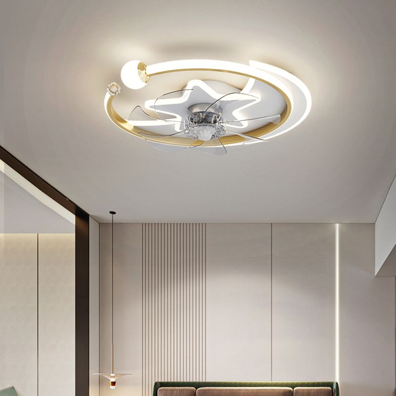 Minori Star & Moon Ceiling Fan with Light, 3 Color, DIA 20"