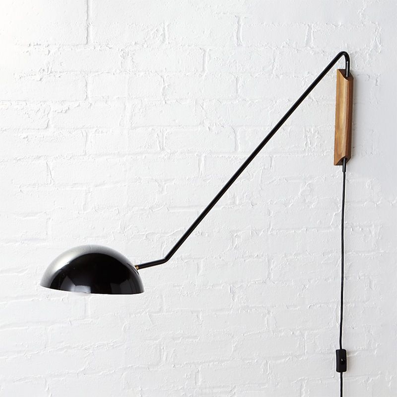 Brady Wall Lamp Modern, Metal Adjustable, Black/Gold, Living Room