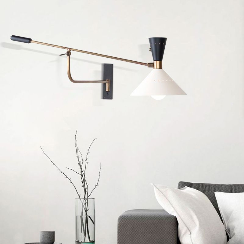 Carins Wall Lamp Nordic Creative Adjustable Metal White, Bedroom