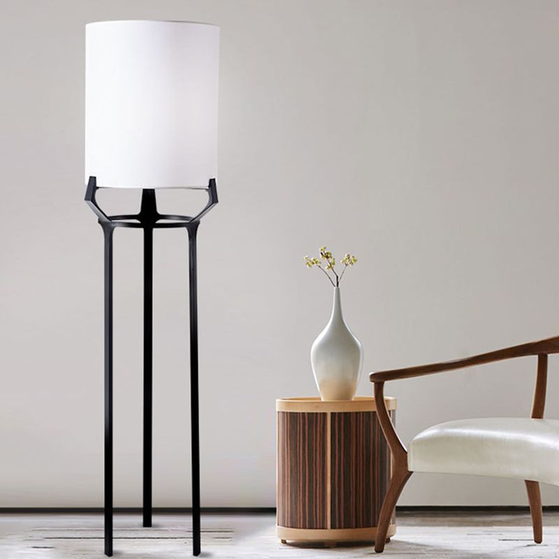 Eryn Contemporary Tripod Metal Fabric Floor Lamp