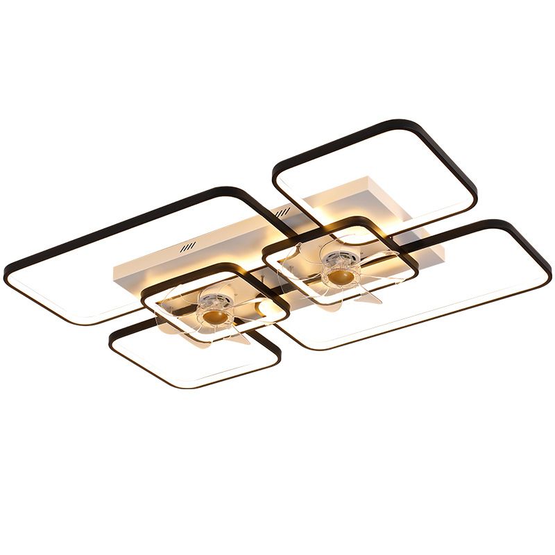 Lacey Rectangular Ceiling 2-Fans with Light, 2 Color, 18"/22"/36"/42"