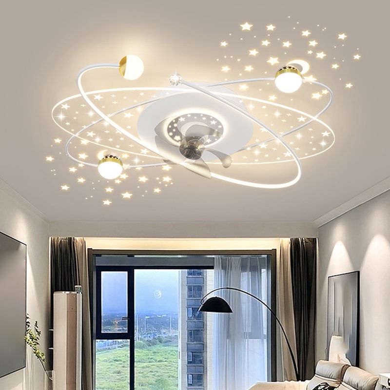 Madina Starry Ceiling Fan with Light, 3 Color, L 43"