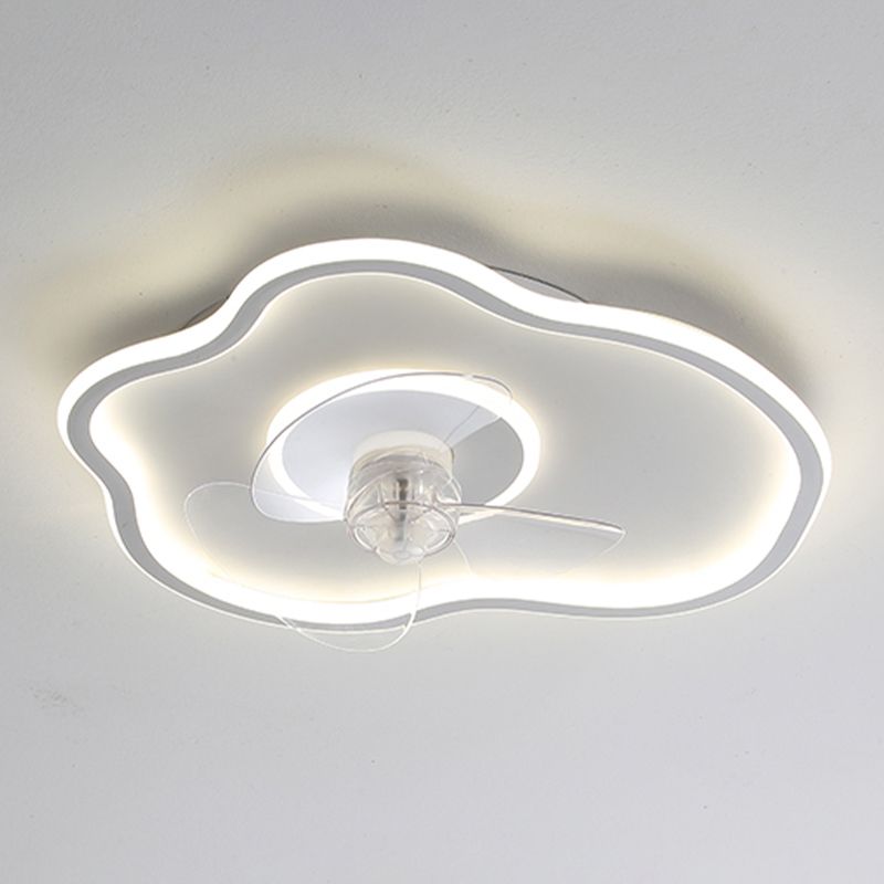Edge White Ceiling Fan with Light, 8 Style, L 16"/18"