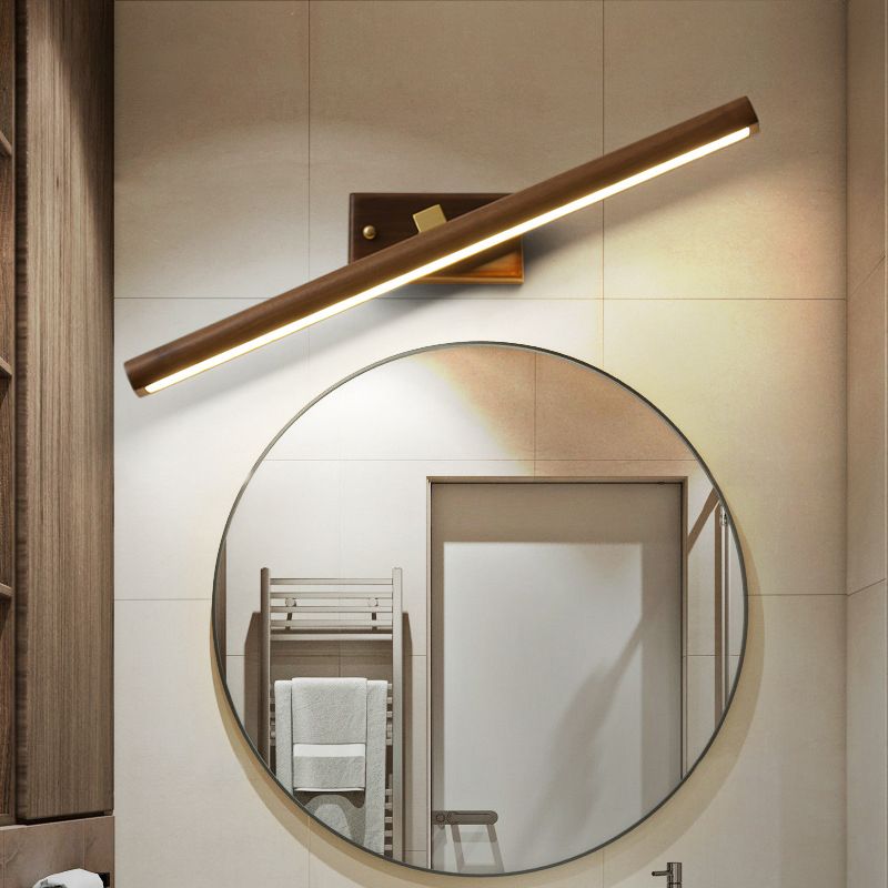 Ozawa Vanity Rotatable Mirror Front Vanity Wall Lamp, Wood