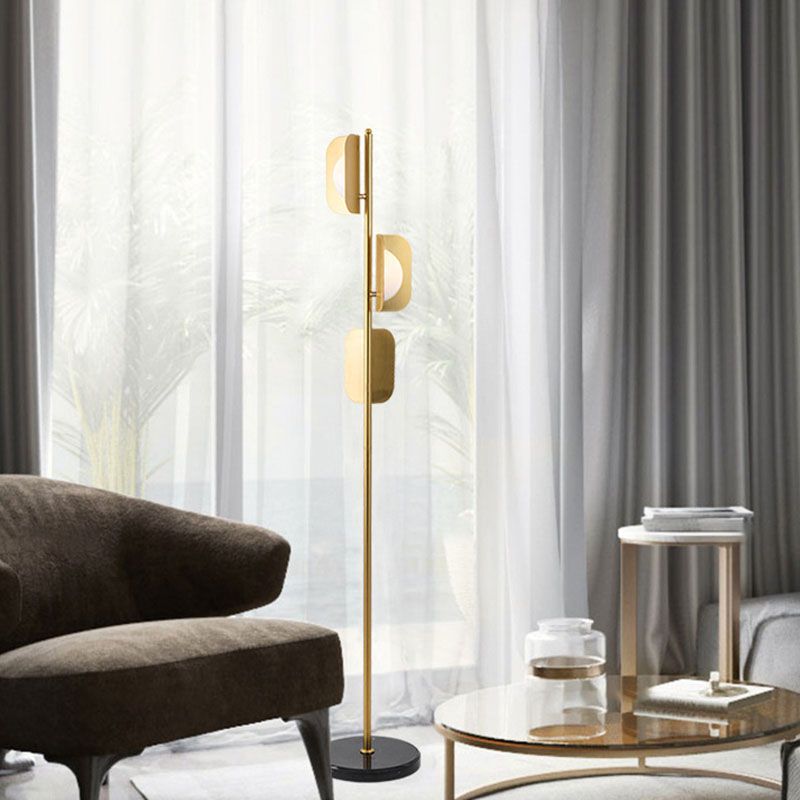 Salgado Simple Gold Floor Lamp, Metal, Living room