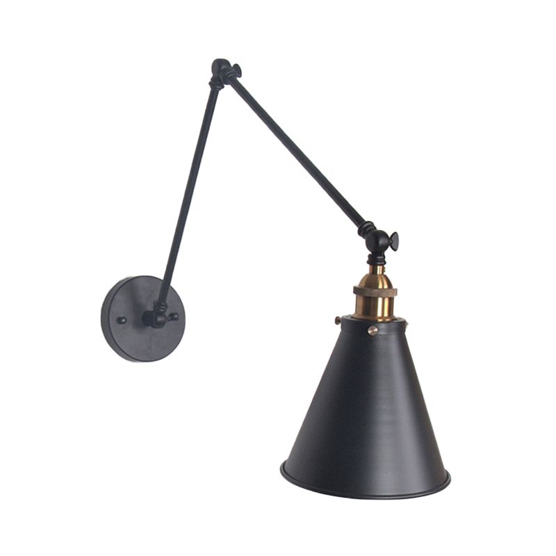 Brady Wall Lamp Minimalist, Tapered Adjustable Metal, 2-Color, Living Room