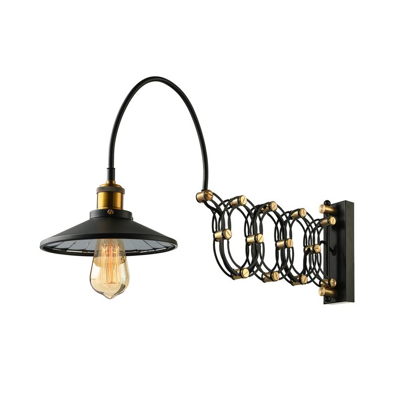 Brady Wall Lamp Arched Lamppost Extendable Arm Metal, Black, Living Room