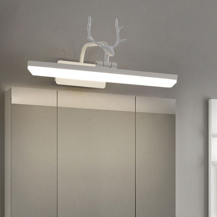 Edge Vintage Antlers Mirror Front Vanity Metal LED Wall Lamp