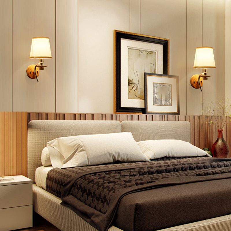 Eryn Modern Geometric Wood Vanity Wall Lamp, Bedroom/Bathroom