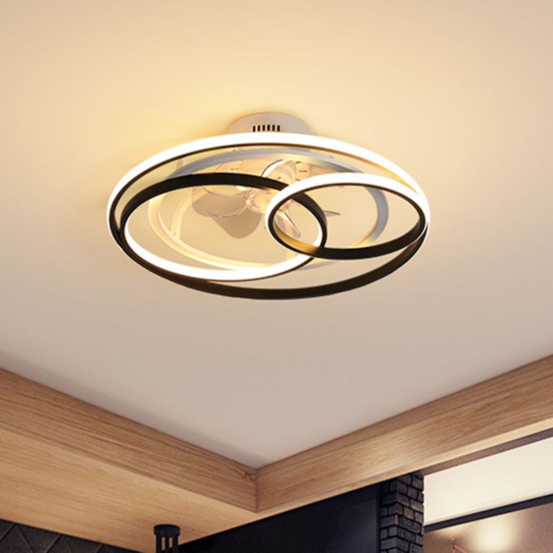Arisha 4-Rings Ceiling Fan with Light, 21"/23"