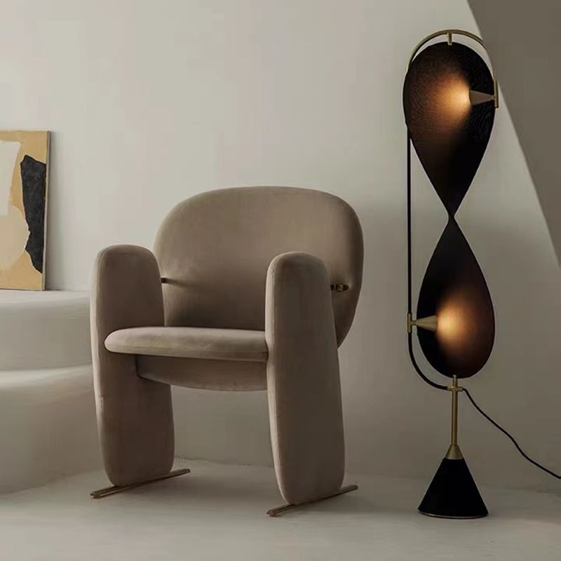 Salgado Modern Minimalist Geometric Metal Floor Lamp, Black