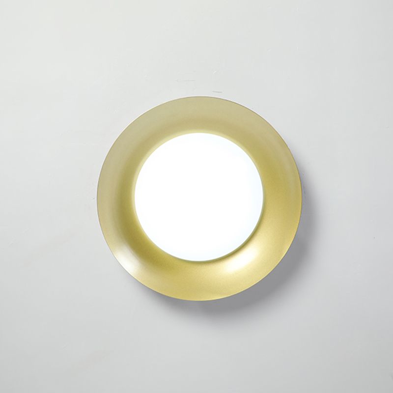 Carins Round Metal Flush Mount Ceiling Light, Brass