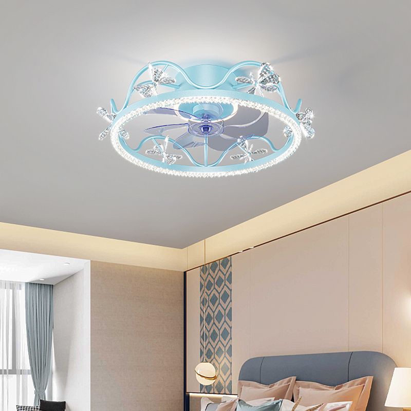 Minori Snowflake Ceiling Fan with Light, 4 Color, DIA 20"/21''