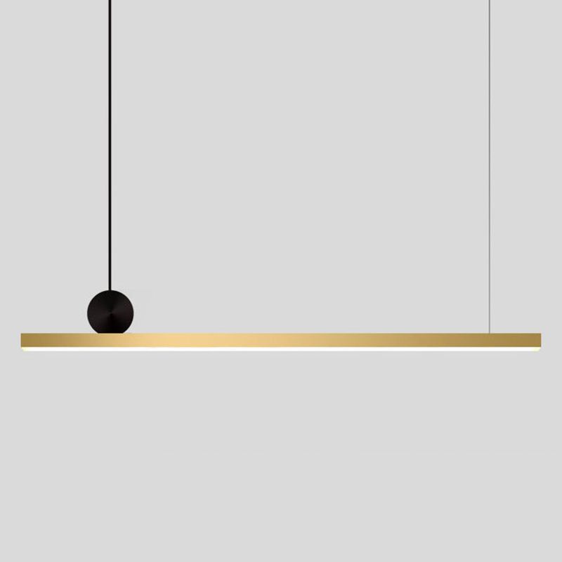 Edge Pendant Light Asymmetrical Linear Modern, Metal, Black/Gold, Study
