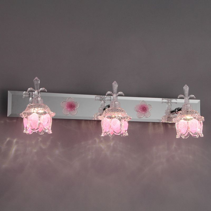 Félicie Modern Flower Vanity Wall Lamp, Pink, Bathroom