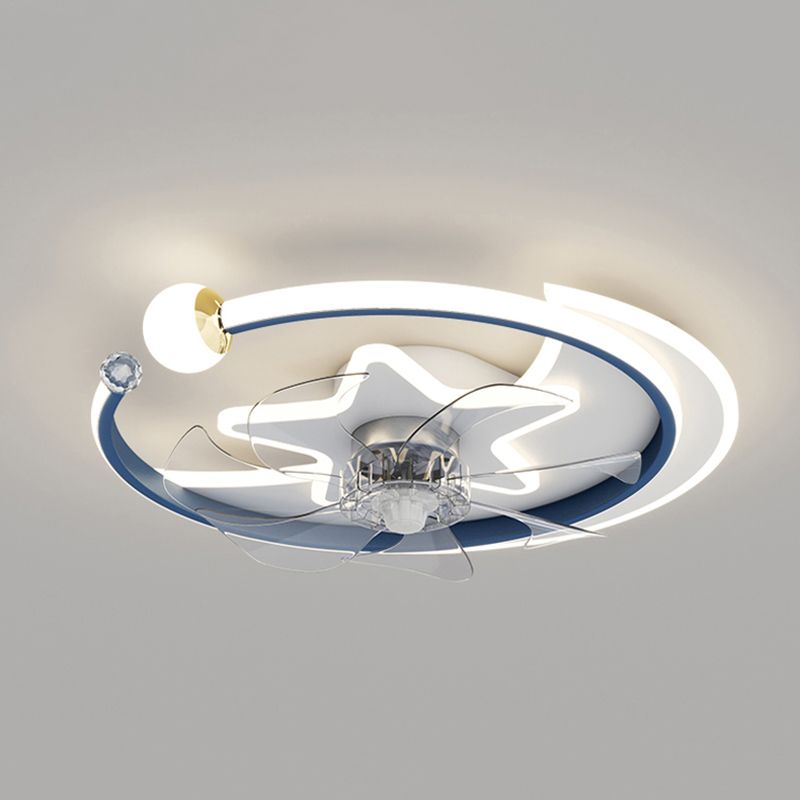 Minori Star & Moon Ceiling Fan with Light, 3 Color, DIA 20"