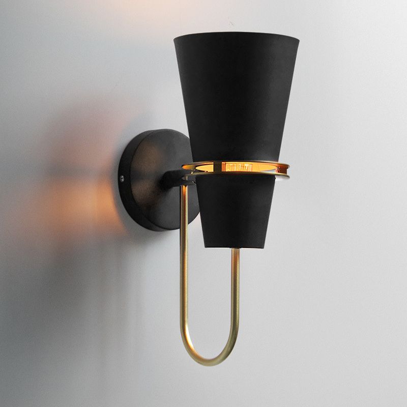 Morandi Modern Cone Metal Wall Lamp, Black/White/Blue