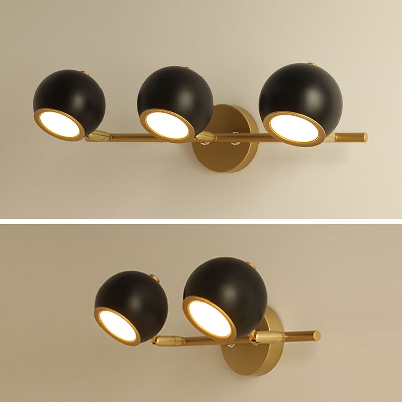 Leigh Modern Globe Metal&Acrylic Wall Lamps, Black/White