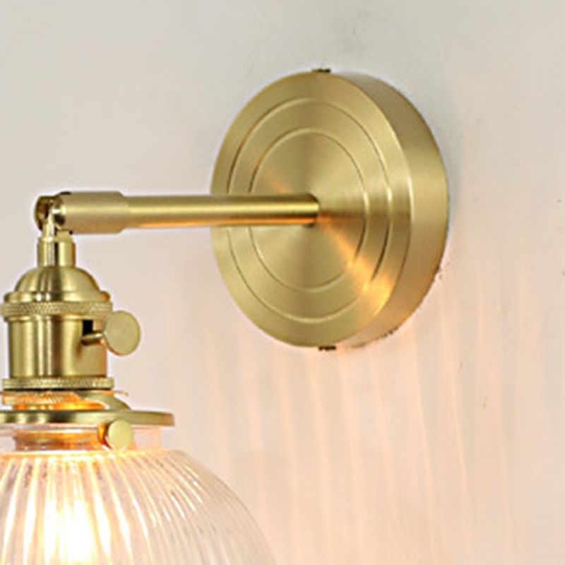 Hailie Luxury Globe/Flower Glass Vanity Wall Lamp, Gold, Bedroom