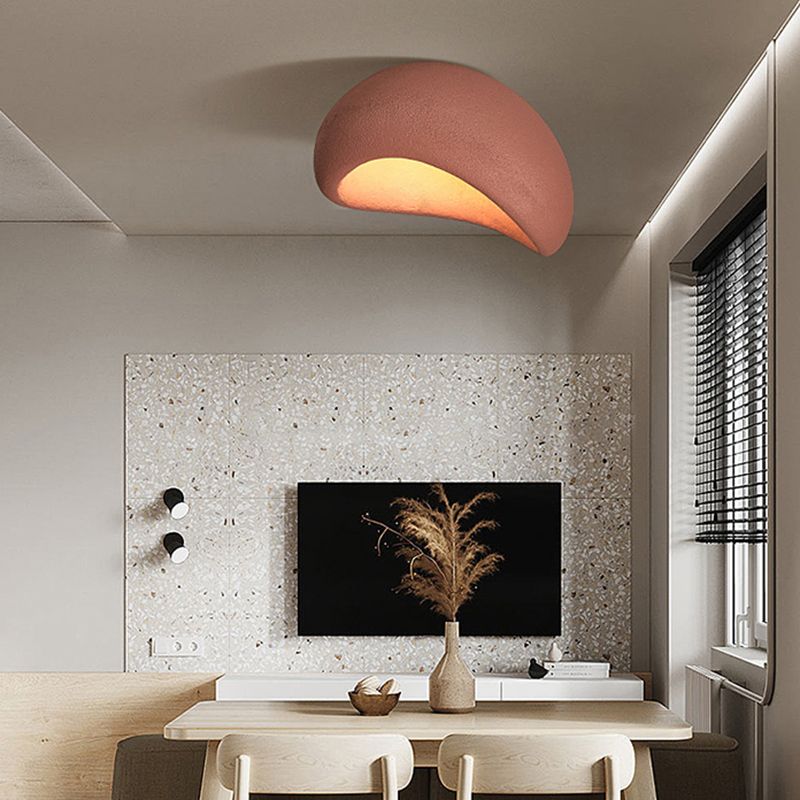 Byers Flush Mount Ceiling Light Modern, Resin, White/Gray/Red, Dining Room
