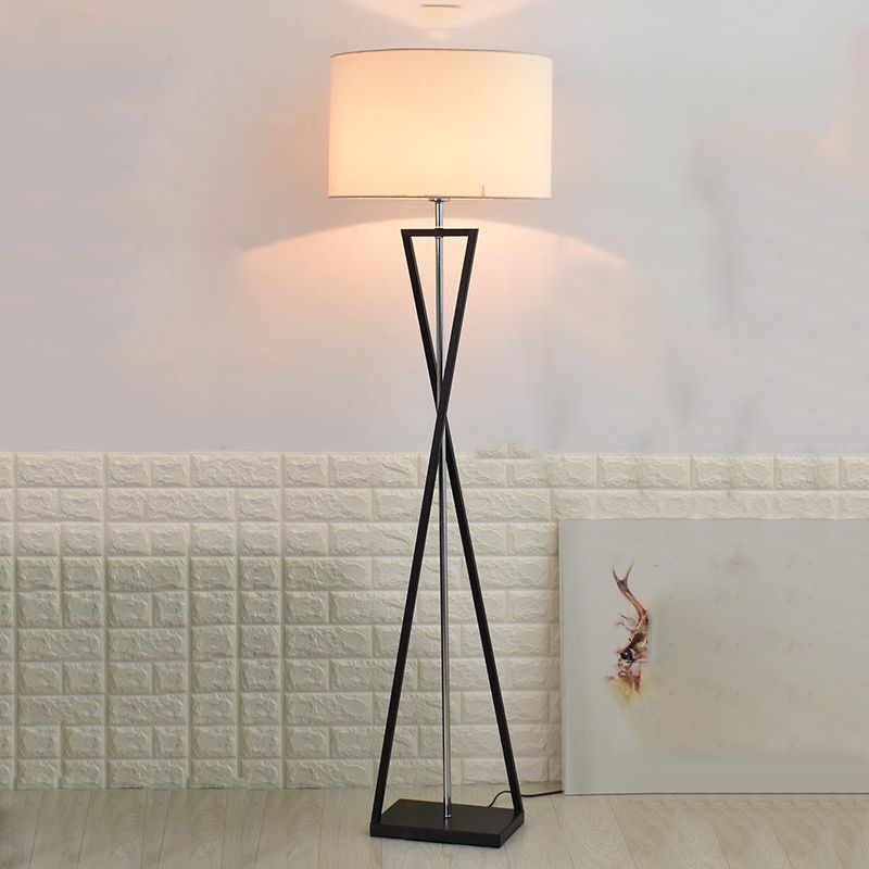 Eryn Tripod Floor Lamp, Metal & Fabric, 8 Color, 62"
