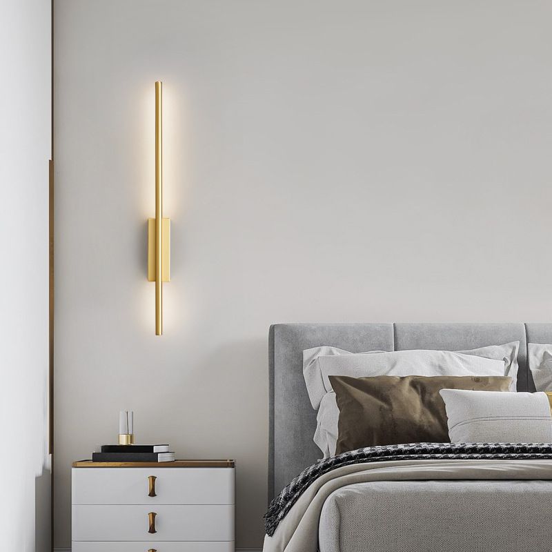 Edge Modern Linear Metal&Acrylic Bedroom Wall Lamp Brass