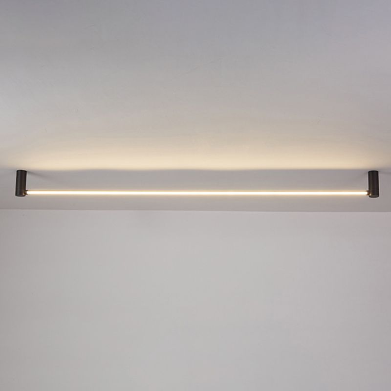 Edge Minimalist Linear Flush Mount Ceiling Light, Black, Hallway
