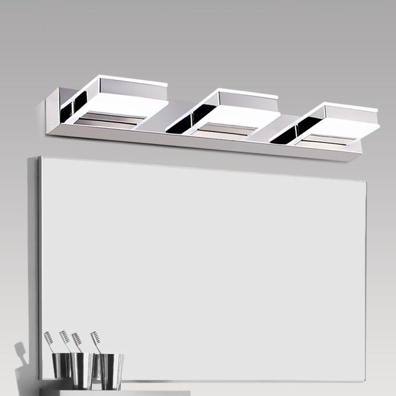 Leigh Modern Square  Acrylic Mirror Front Vanity Wall Lamp , Chrome