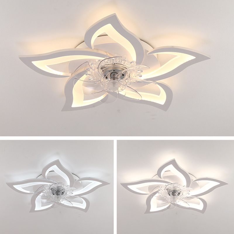Hana Flower Ceiling Fan with Light, 2 Color, L 25.5"