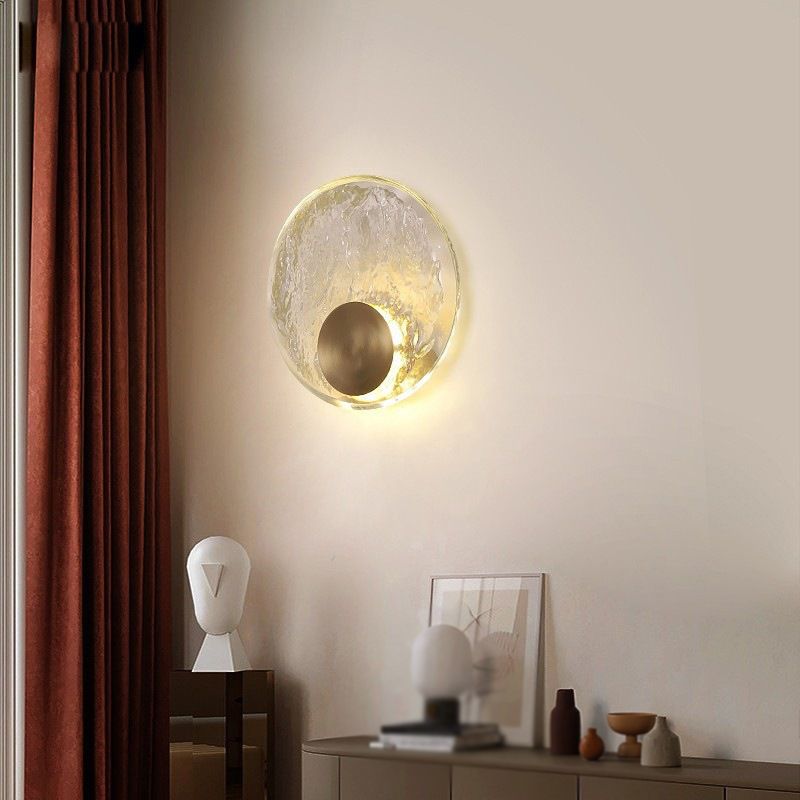Kristy Art Deco Globe Crystal&Metal Bedroom Wall Lamp, Gold