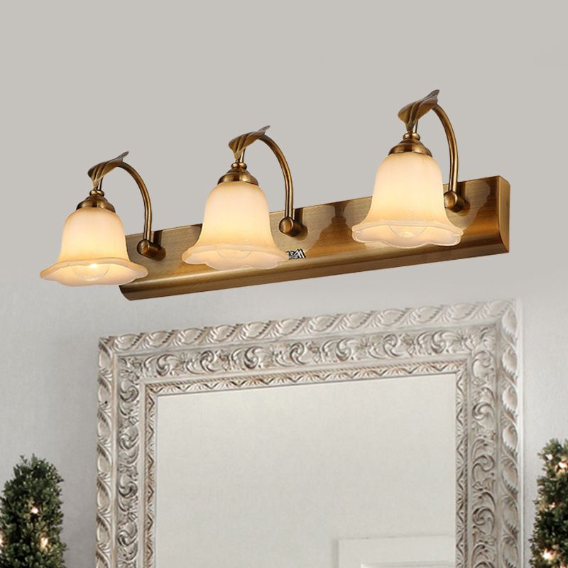 Félicie Flower Mirror Front Vanity Wall Lamp, Metal/Glass