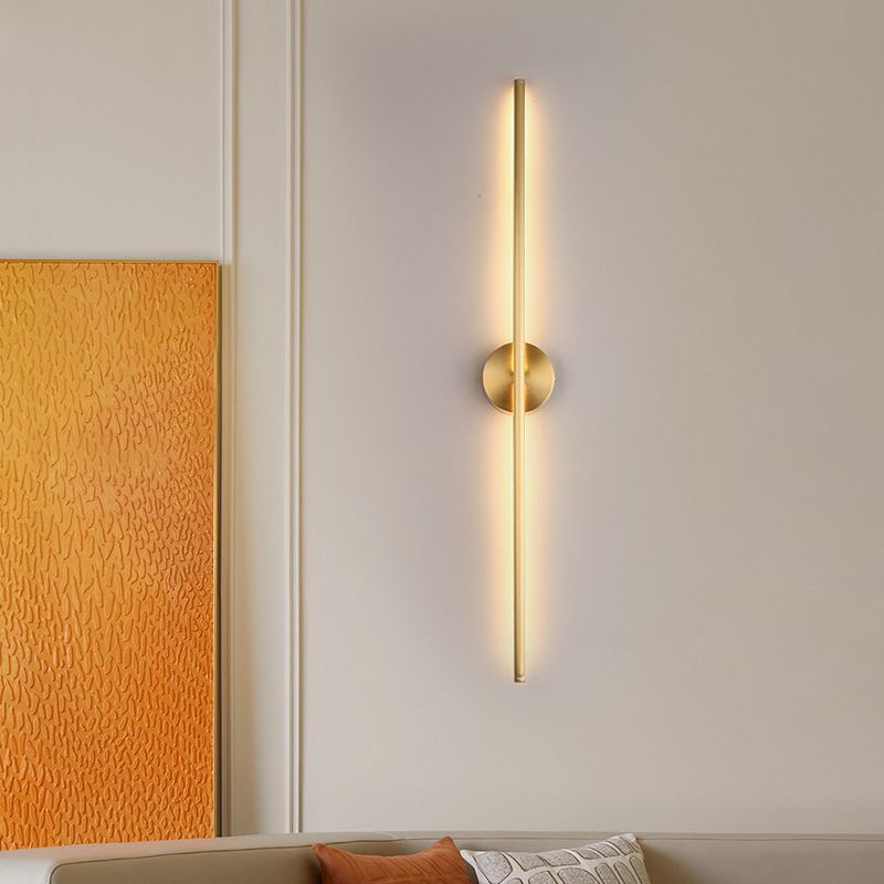 Edge Modern Linear Metal&Silica Gel Wall Mount Lamps, Gold