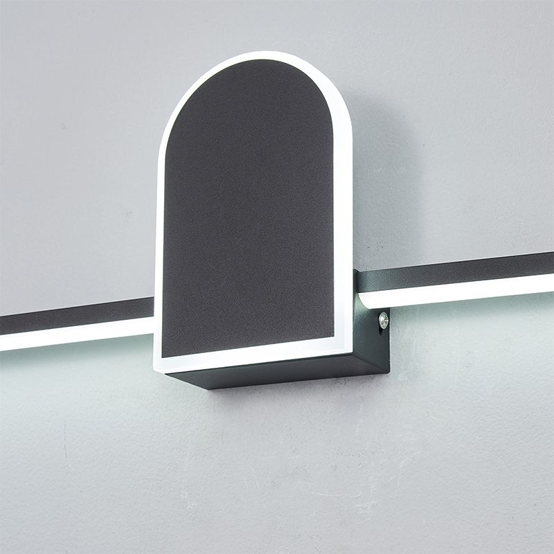 Edge Modern Linear Geometric Vanity Wall Light, Black/White