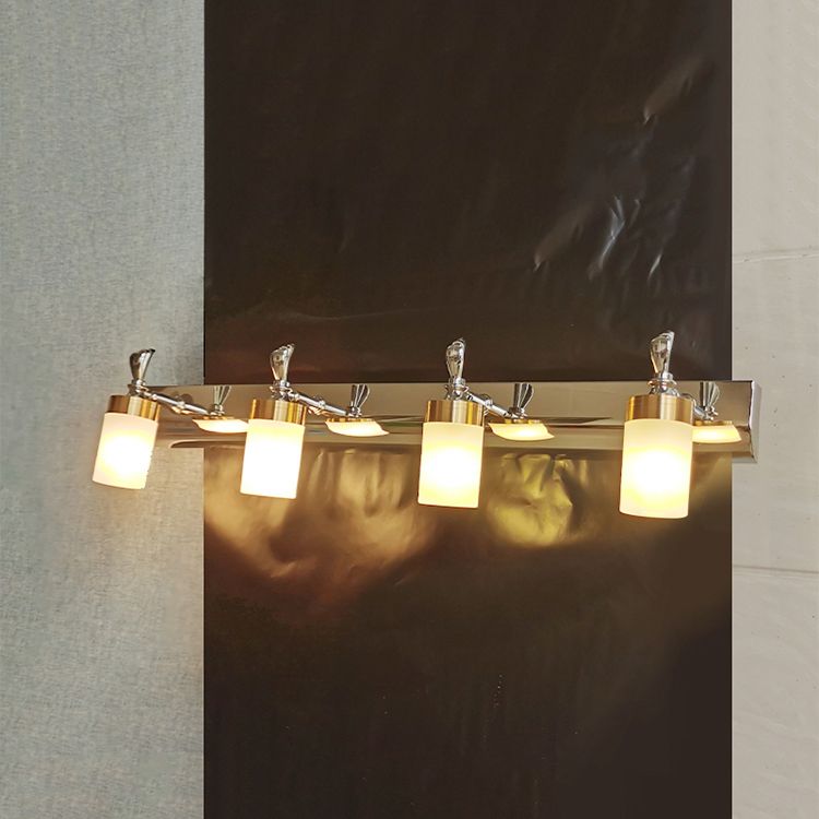 Leigh Modern Metal Vanity Wall Lamp, Gold, Bathroom, 2/3/4 Light