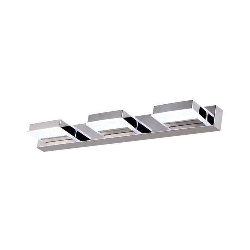 Leigh Modern Square  Acrylic Mirror Front Vanity Wall Lamp , Chrome