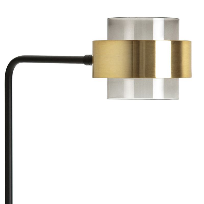 Salgado Modern Double Head Metal Glass Floor Lamp, Black