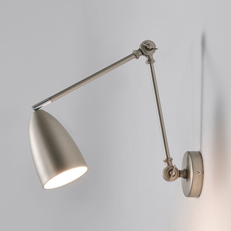 Brady Domed Shape Adjustable Wall Lamp, Black/White/Nickel, Living Room