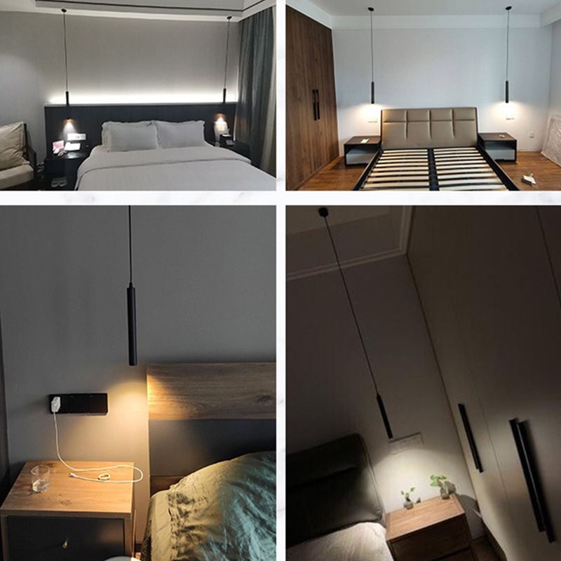 Sanna Minimalist LED Metal Pendant Light Black Living Room/Bedroom