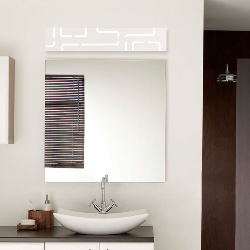 Leigh Modern Rectangular Vanity Wall Lamp, White, Bathroom
