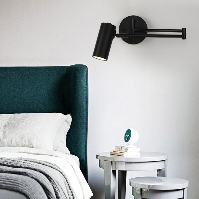 Freja Wall Lamp Cone Modern, Metal Adjustable, Black/Gold, Bedroom
