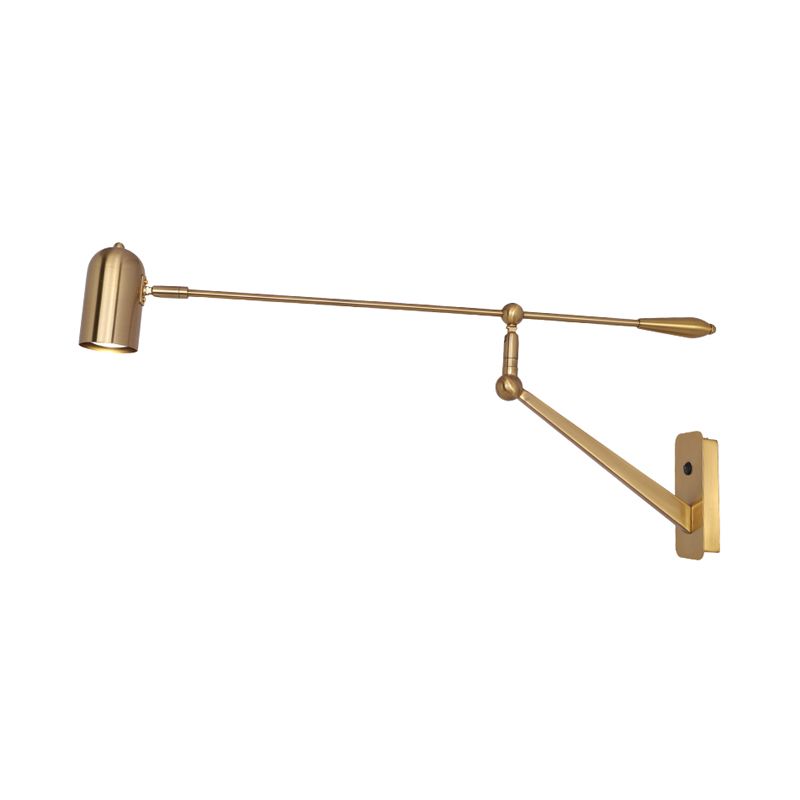 Freja Wall Lamp Cylindrical Modern/Minimalist, Metal, Adjustable, Gold, Bedroom
