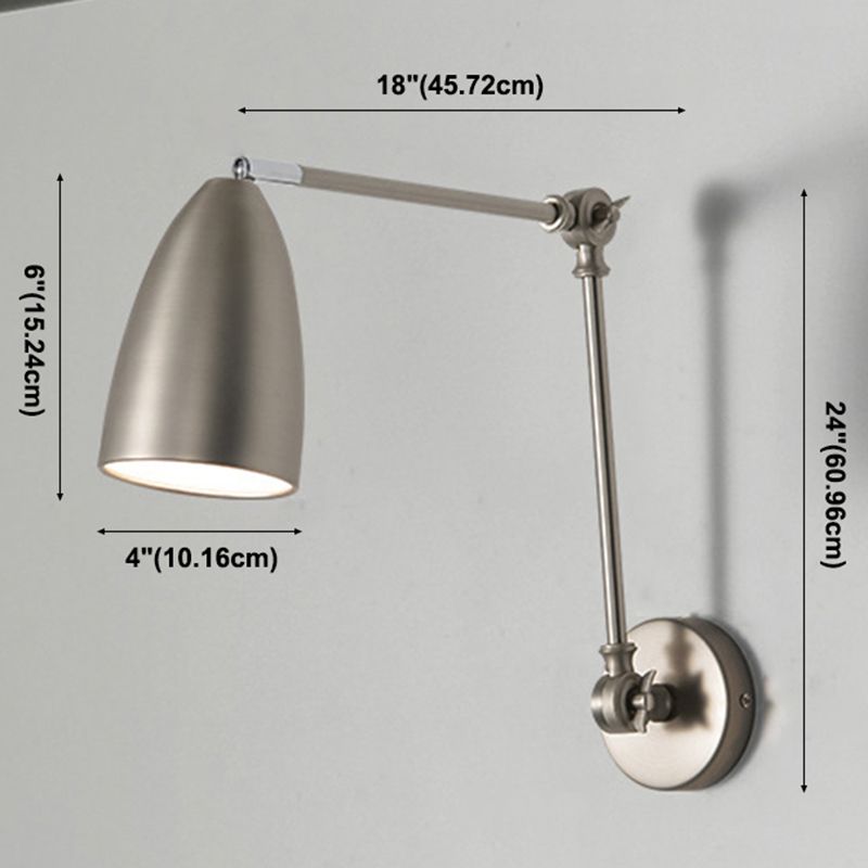 Brady Domed Shape Adjustable Wall Lamp, Black/White/Nickel, Living Room