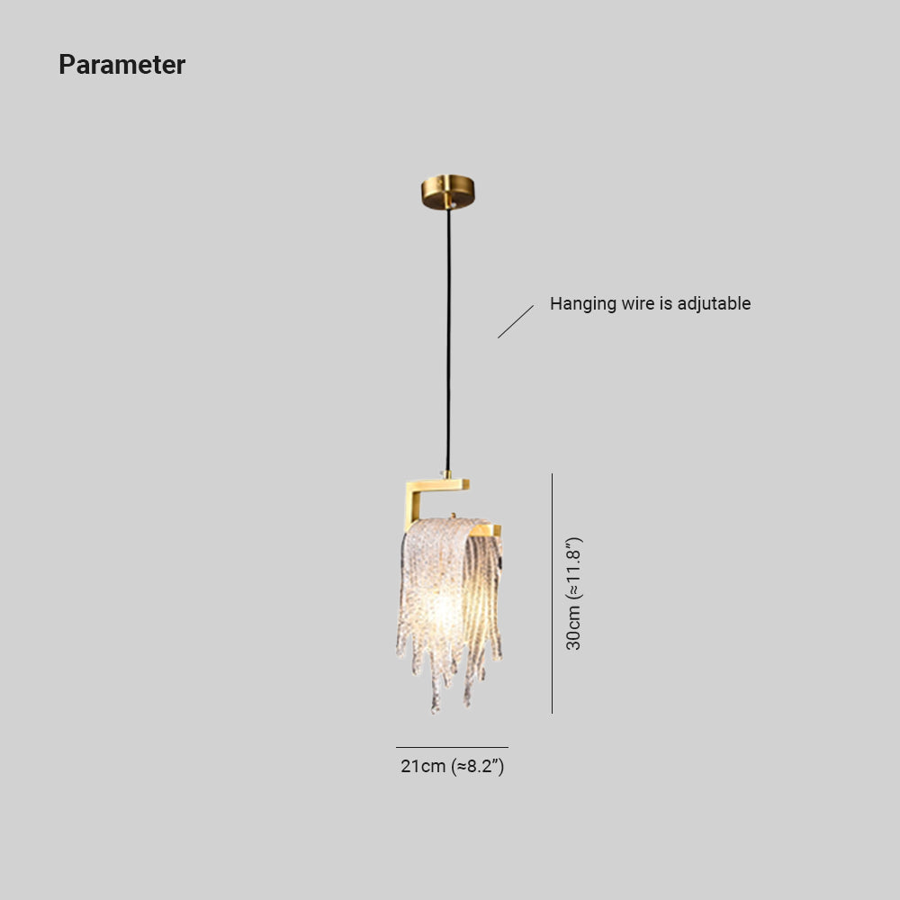 Kristy Modern Flowing Jelly Pendant Light, Gold, Crystal/Brass