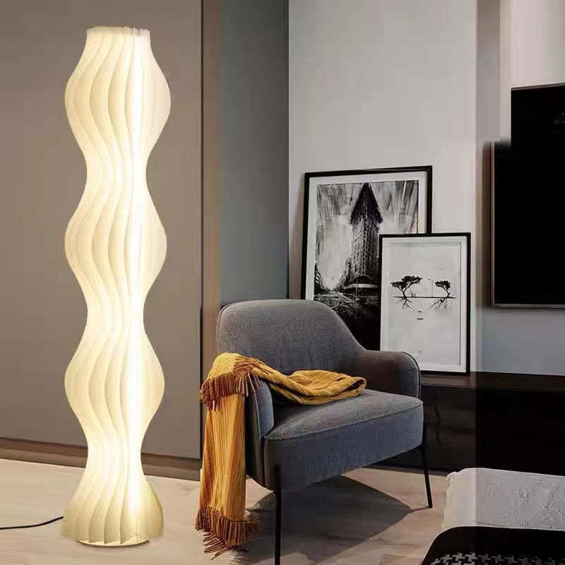 Salgado Artistic Pleated Acrylic Floor Lamp White