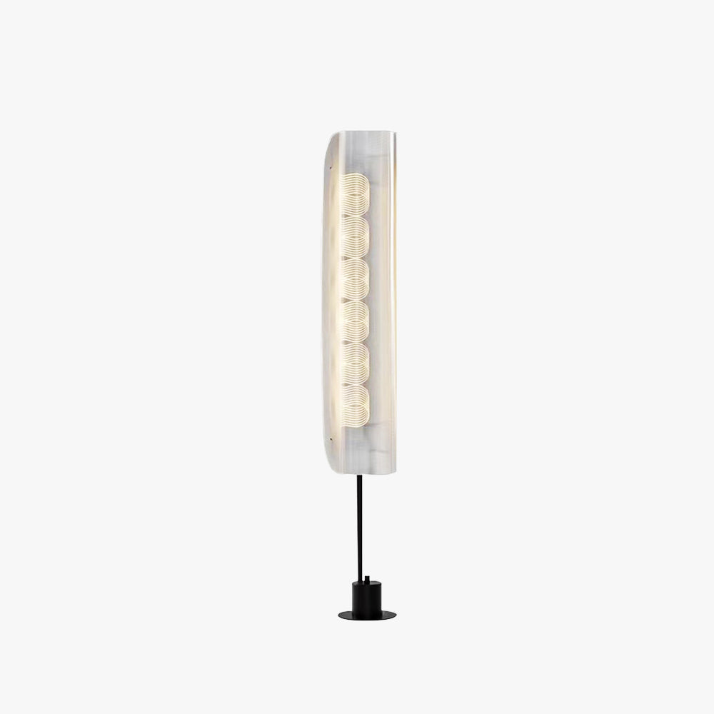 Salgado Nordic Minimalistic White Floor Lamp, Metal & Acrylic