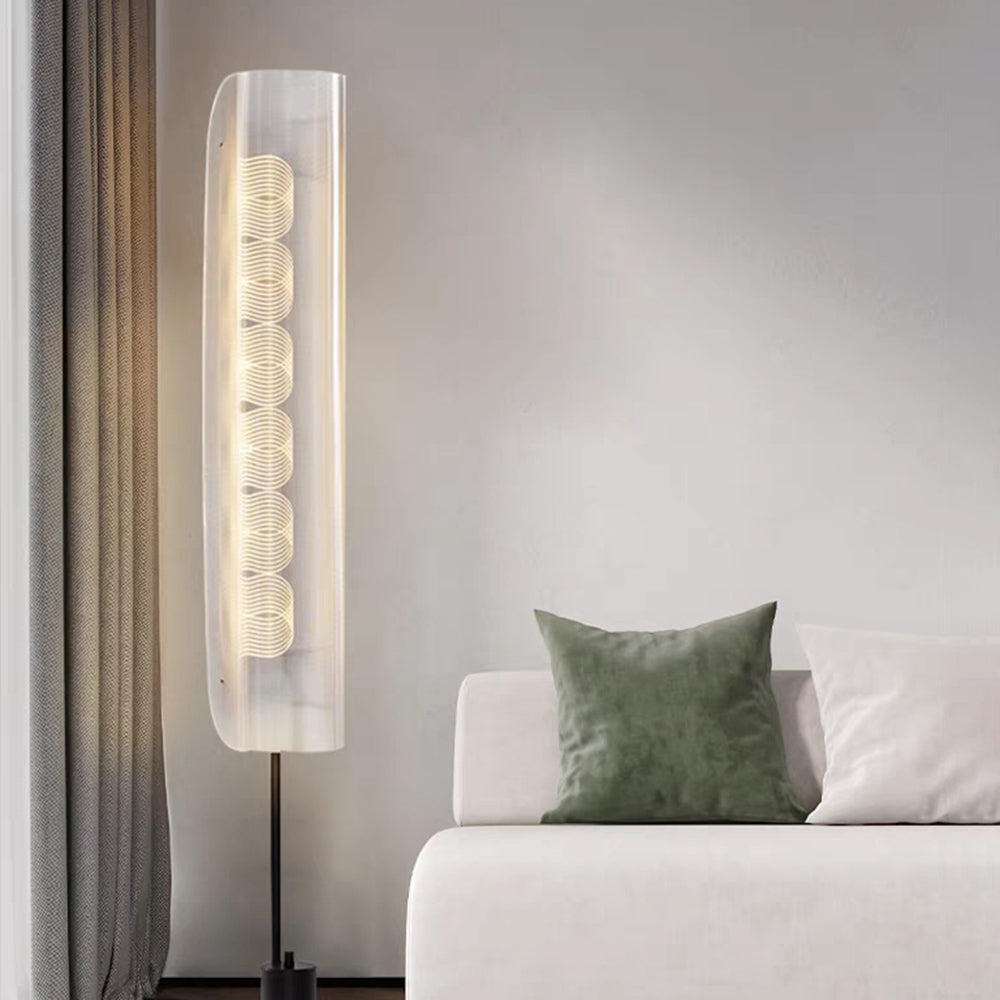 Salgado Nordic Minimalistic White Floor Lamp, Metal & Acrylic
