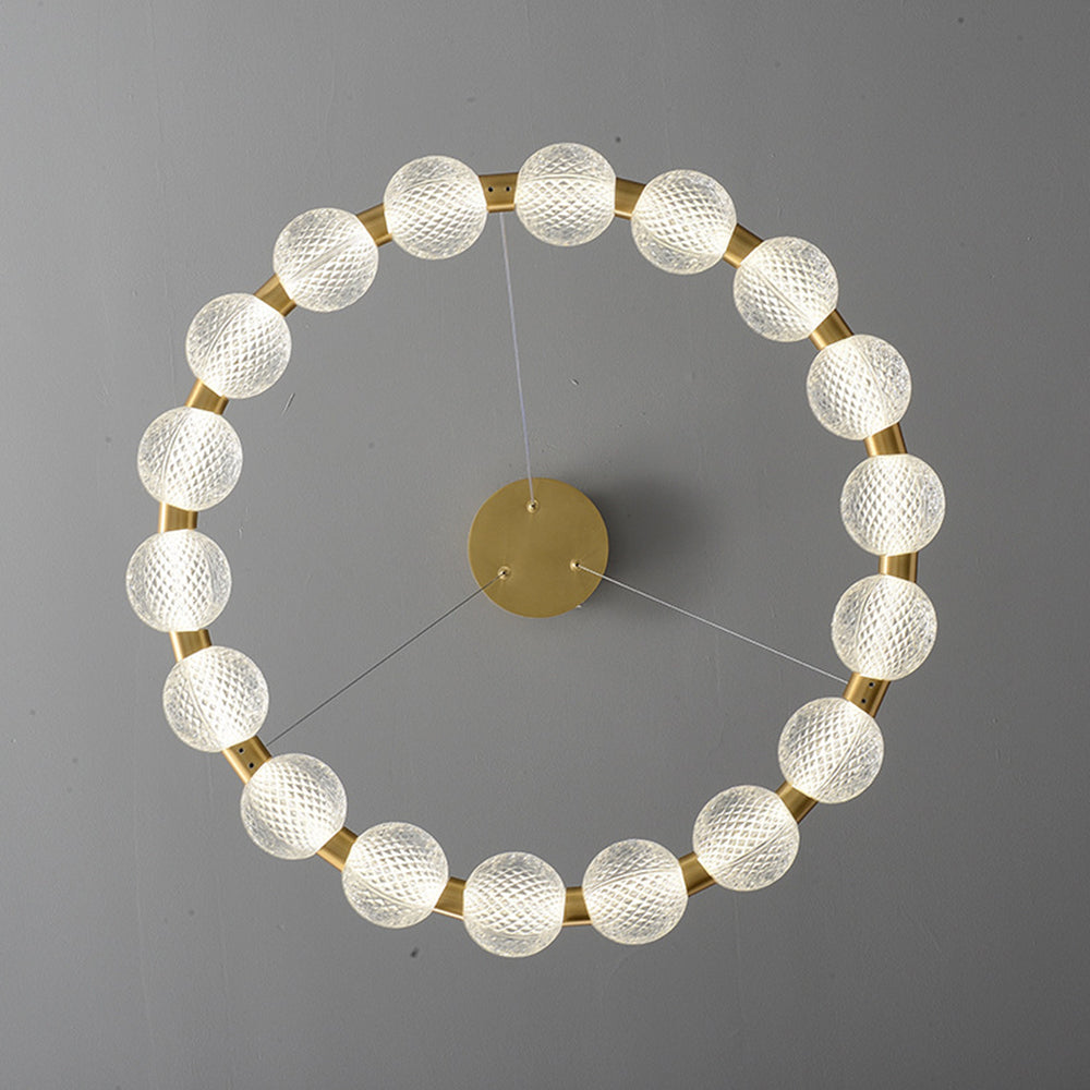 Hailie Design Ring Metal Pendant Light, Gold, Aluminium/Acrylic