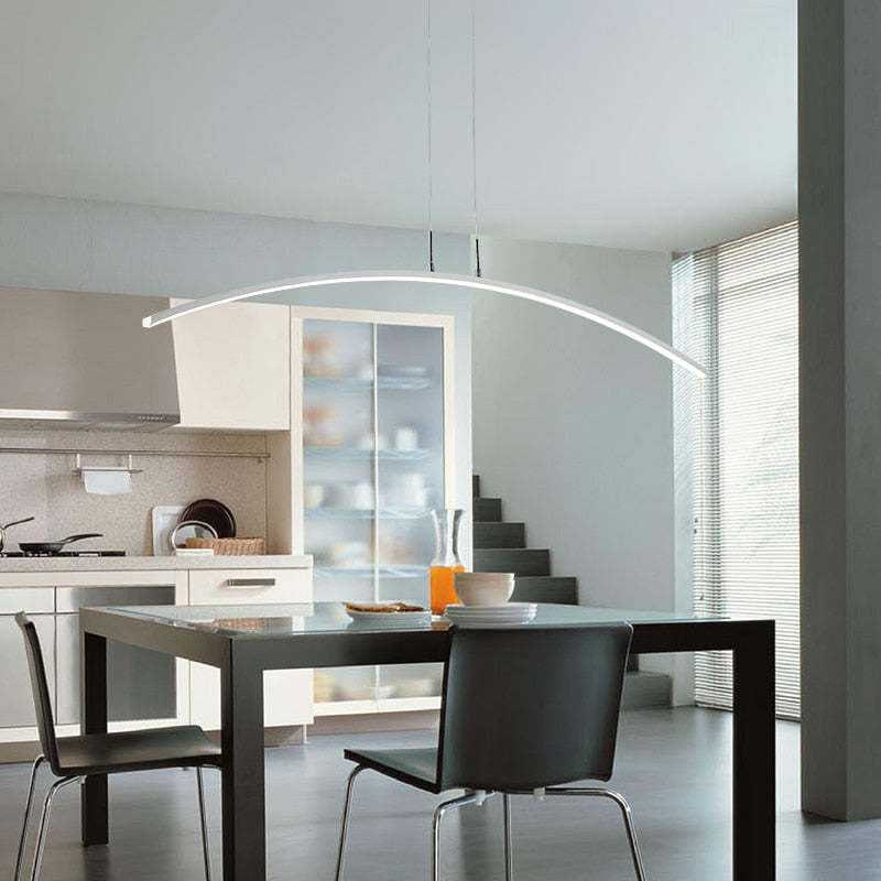 Edge Curved Linear Pendant Light for Dining Room