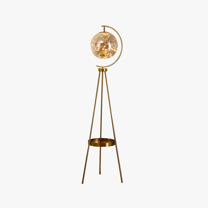 Kady Modern Starry Globe Glass Floor Lamp, Gold